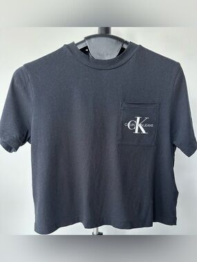 Calvin Klein Jeans Black Short-Sleeve Logo Pocket Tee